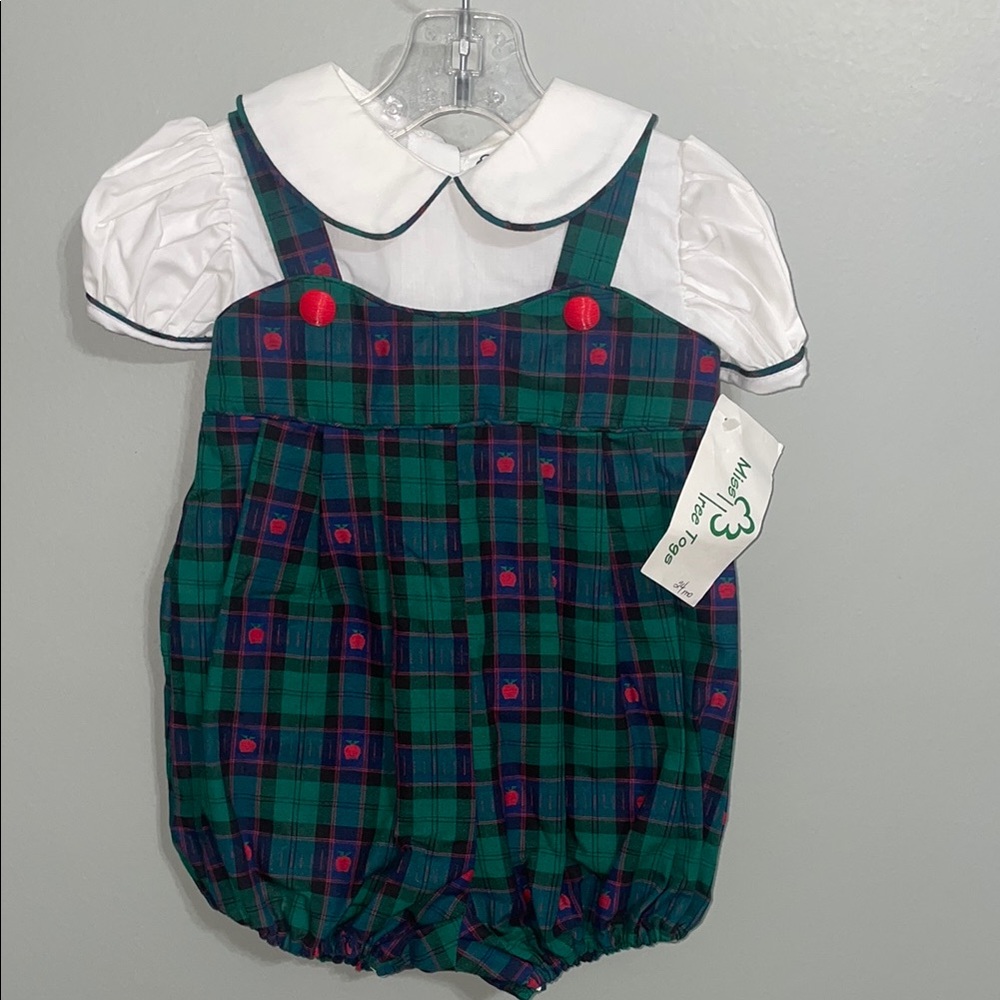 VINTAGE Miss Tree Togs girl’s apple romper size 24 months- NWT
